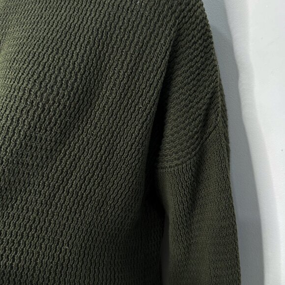 Maurie and Eve Cotton Oversized Crewneck Sweater in Olive Green Women's Size 4 - Picture 10 of 16